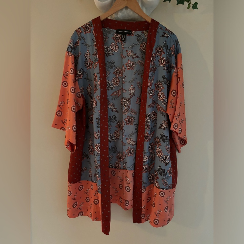 Women’s Kimono Style Jacket | Silk looking | Sz X | Love & Legend | Like New
